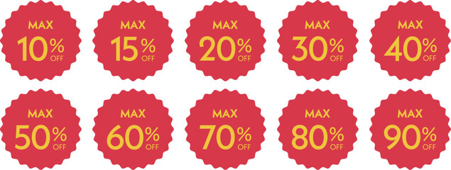 バナーで使えるセールのラベル・タグセット　コレクション　割引　ベクター　Discount vector labels collection.