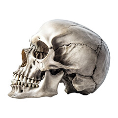 A skull isolated on transparent background - Generative AI