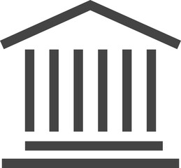 Government icon vector. Building construction symbol. Architecture residental design. Classic estate sign.