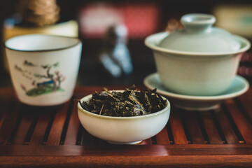 Obraz na płótnie Canvas Tea ceremony. Tea utensils. Chinese tea