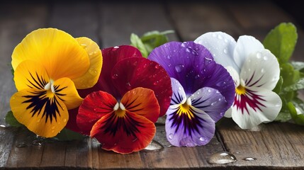 Vibrant Blooms Multicolored Pansies - A Colorful Symphony in Petals