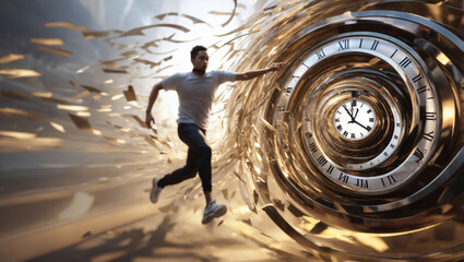 The Race Against the time: Strategies for Meeting Deadlines spiral clock time - obrazy, fototapety, plakaty