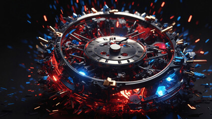 the digital clock explodes the idea that time is money Fire alarm clockCountdown: Use it Time Mastery: The Deadline Countdown Chronicles