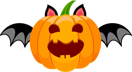 Fototapeta premium Cartoon pumpkin character design. Trick or treat, Happy Halloween day concept. Illustration.