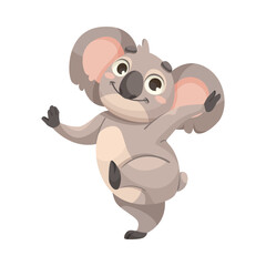 Obraz na płótnie Canvas Cute Koala Character with Large Ears and Nose Enjoy Vector Illustration