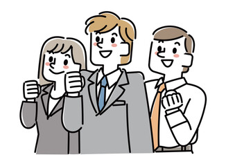 上を見上げているビジネスマン