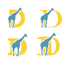 Initials Logo Design Alphabet Letter 0 Girafe Logo Design Concept