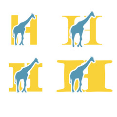 Initials Logo Design Alphabet Letter 0 Girafe Logo Design Concept