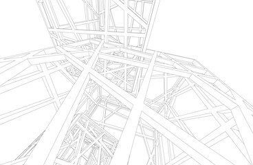 Architectural background. Cube lattice construction