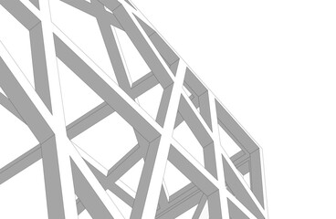 Architectural background. Cube lattice construction
