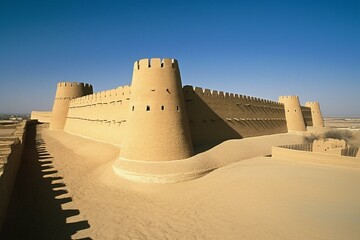 A significant fortress in Riyadh, Saudi Arabia. Generative AI - obrazy, fototapety, plakaty