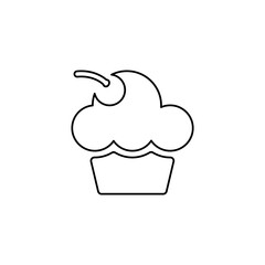 cupcake icon on a white background, vector illustration