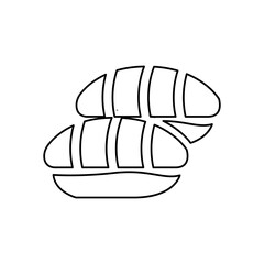 sashimi icon on white background, vector illustration