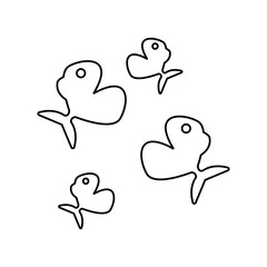 icon of colorful fishes on a white background, vector illustration