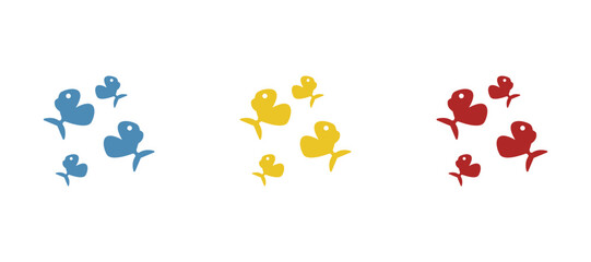icon of colorful fishes on a white background, vector illustration