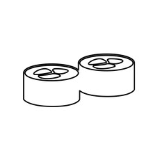 icons of sushi rolls on a white background, vector illustration