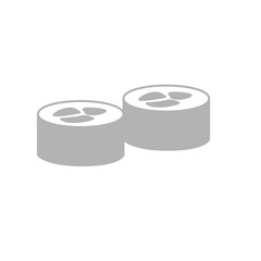 icons of sushi rolls on a white background, vector illustration