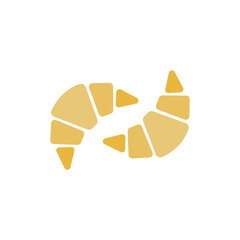 croissant icon on a white background, vector illustration
