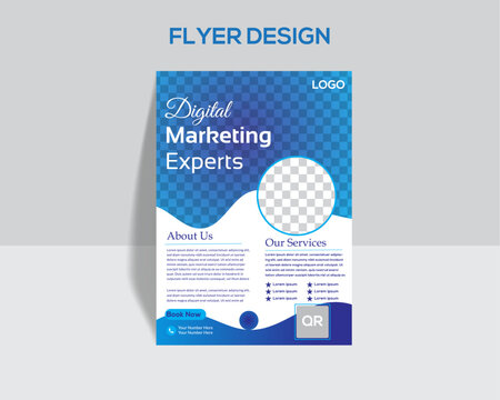  modern fiyer design, Leaflet presentation, digital marketing agency, perfect for creative professional business flyer design, layout, template A4 size.