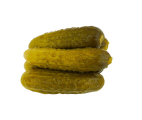 Pickled cucumber isolated on transparent background.
