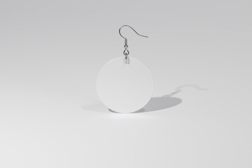 Sublimation earring with hook mockup. 3D rendering
