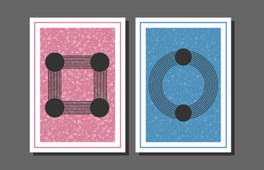 Geometric composition for interior design, prints, postcards, posters and banners. deformed shapes in a minimalist style