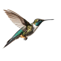 Fototapeta premium hummingbird looking isolated on white