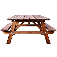 Picnic wooden table isolated on transparent background PNG
