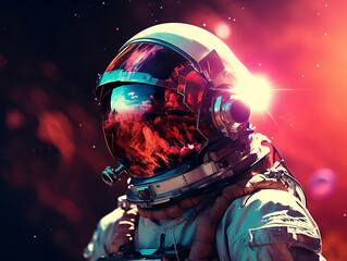 Fototapeta premium Astronauts in space, generative AI