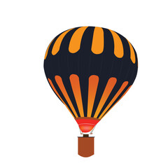 Vector illustration of Hot Air Balloon in the sky with hanging basket.
