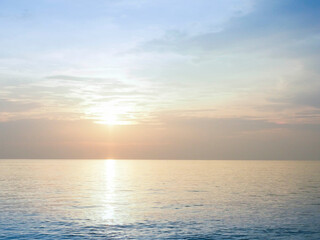 Naklejka na ściany i meble blue sky with clouds and sea, sunset