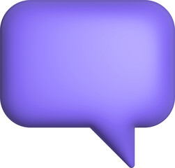 3d rendering chat bubble icon. Illustration with shadow isolated on white.