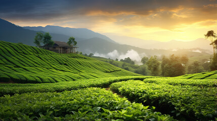 Landscape tea plantation in Malaysia	
