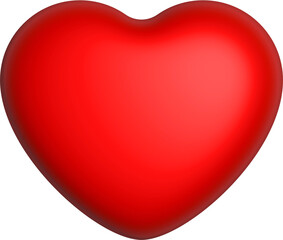 3d rendering heart icon. Illustration with shadow isolated on white.