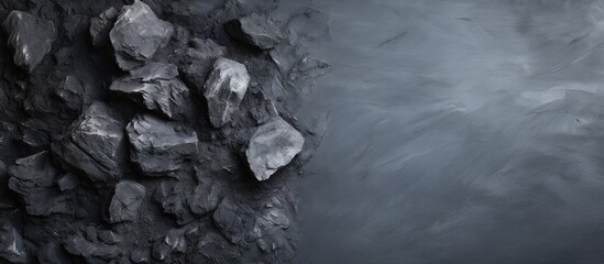 Charcoal mass on isolated pastel background Copy space