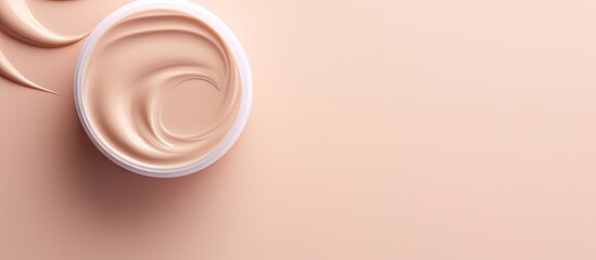 Blur cream for makeup foundation isolated pastel background Copy space