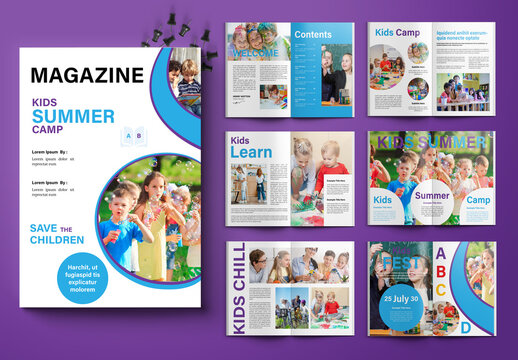 Kids Summer Camp Magazine Layout