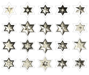 silver david stars stickers