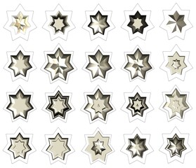 silver heptagram stars sticker