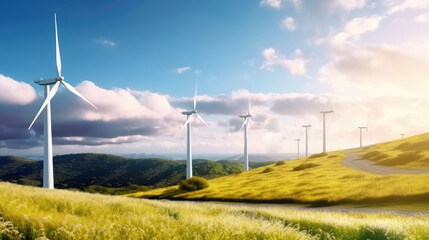 Utilizing the limitless power of nature through wind turbines, Clean energy for Earth Day, brightening our eco-friendly tomorrow