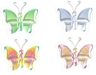 colorful 3d butterflies stickers set2