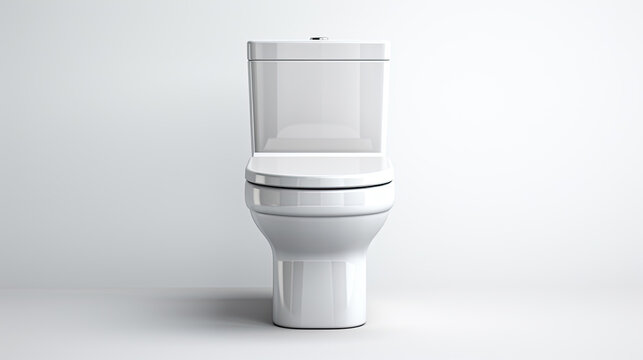 a white toilet isolated on white background.