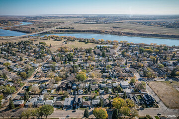North Park's Urban Charm: Aerial View, Saskatoon, Saskatchewan