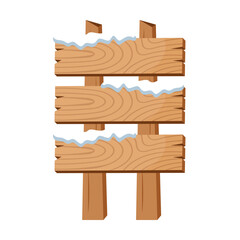 Winter wooden sign board