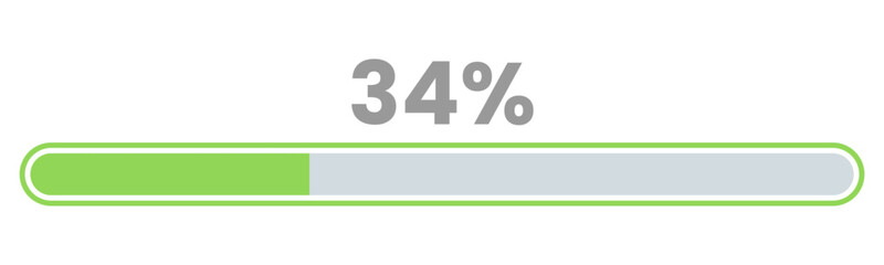 Obraz premium 34% Loading. 34% progress bar Infographics vector, 34 Percentage ready to use for web design ux-ui