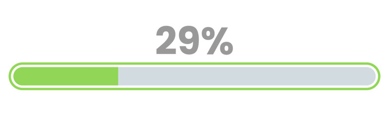 29% Loading. 29% progress bar Infographics vector, 29 Percentage ready to use for web design ux-ui