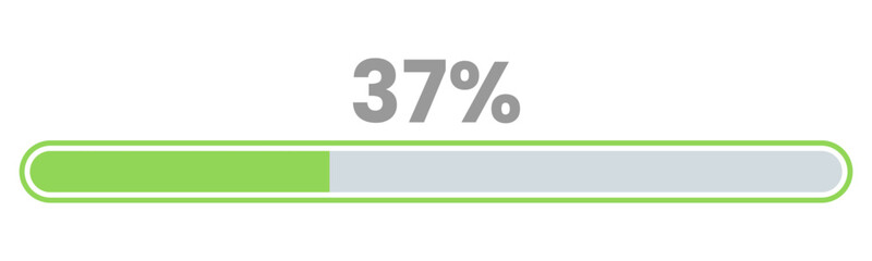 37% Loading. 37% progress bar Infographics vector, 37 Percentage ready to use for web design ux-ui