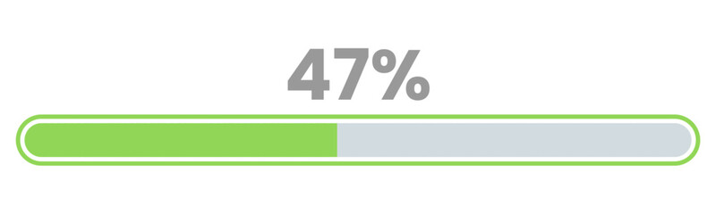 47% Loading. 47% progress bar Infographics vector, 47 Percentage ready to use for web design ux-ui