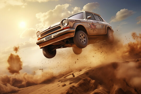 Rally racing motorsport car