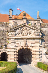 Fortress gate of the Rosenberg Fortress in Kronach/Germany in Upper Franconia